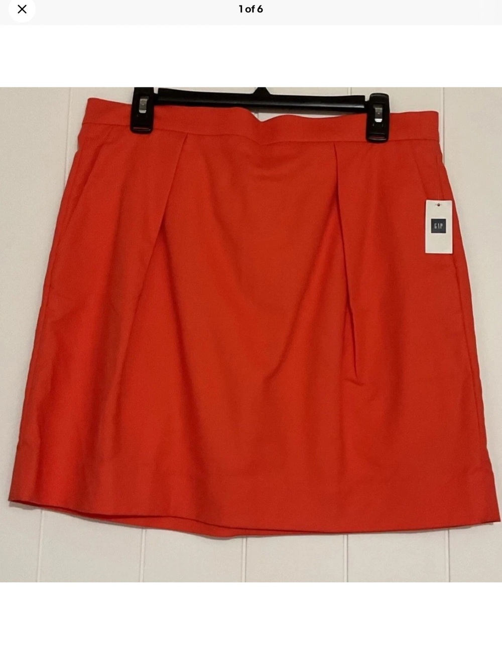 GAP Bright Orange Pleated Mini Skirt